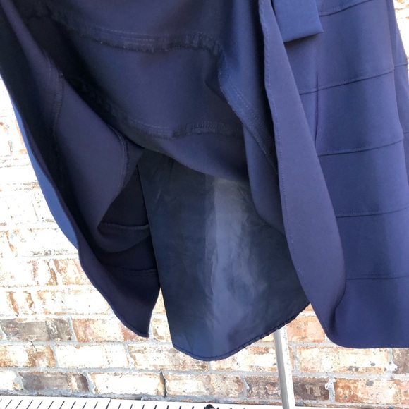 Calvin Klein Stretchy Tear Sleeveless A line Side Zipper Navy Belted Dress 8 - Picture 5 of 16